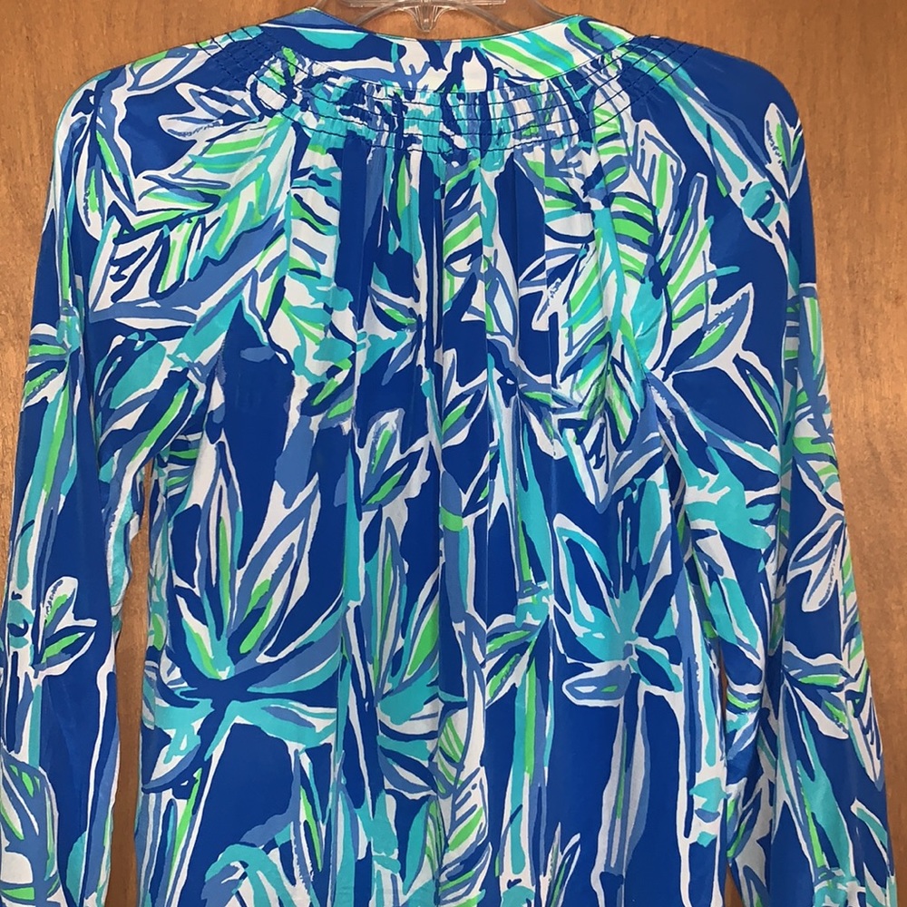 Lilly Pulitzer - Elsa Top - 100% Silk - Bamboo pattern - Sz XS - Picture 7 of 7